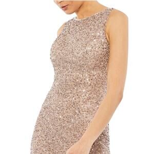 Mac Duggal Rose Gold Fully Sequined Sheath Cocktail Dress, Size 14, NWT